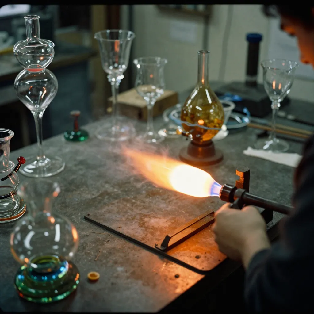 Handblåst glas skulptur