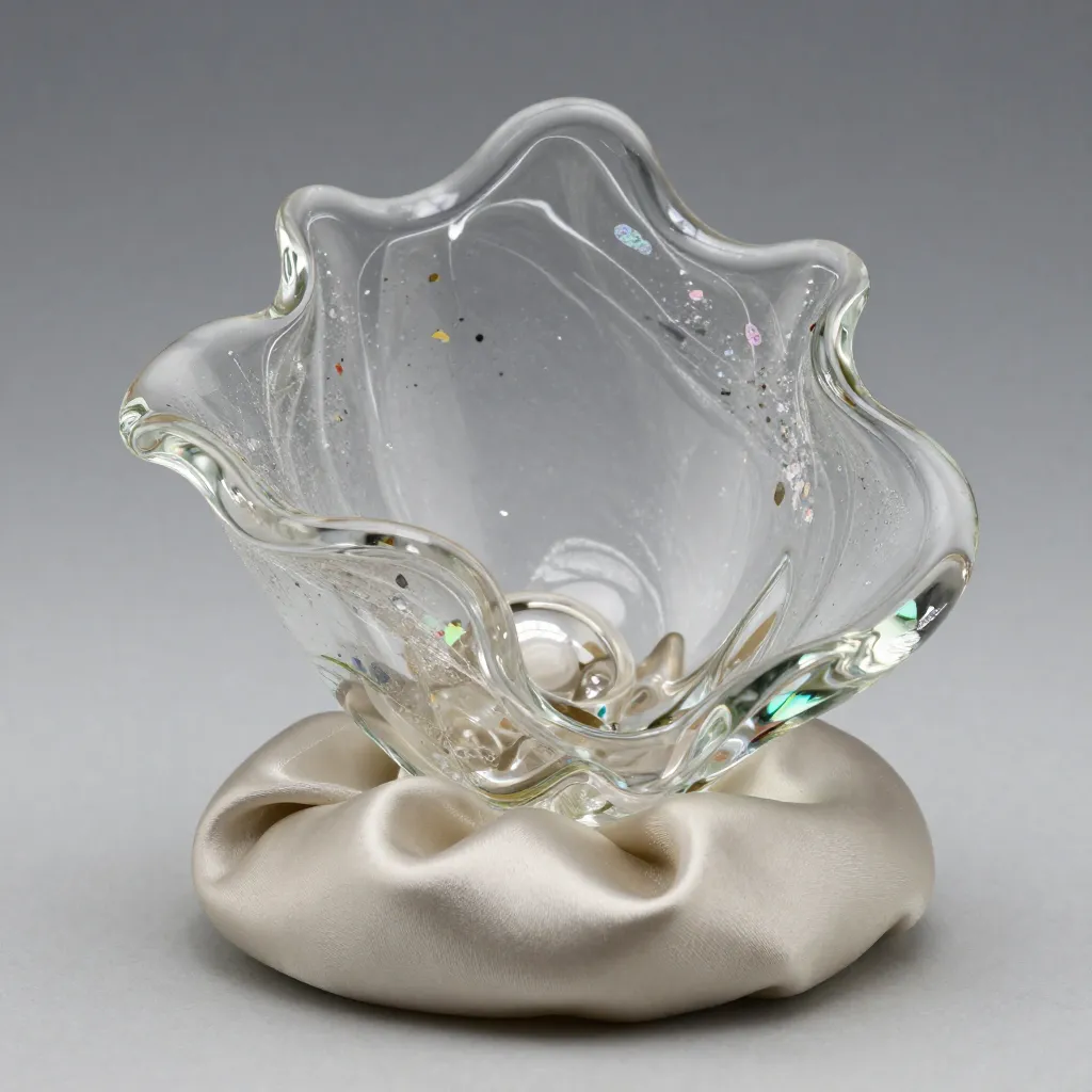 Glasmaterial samlas från ugn